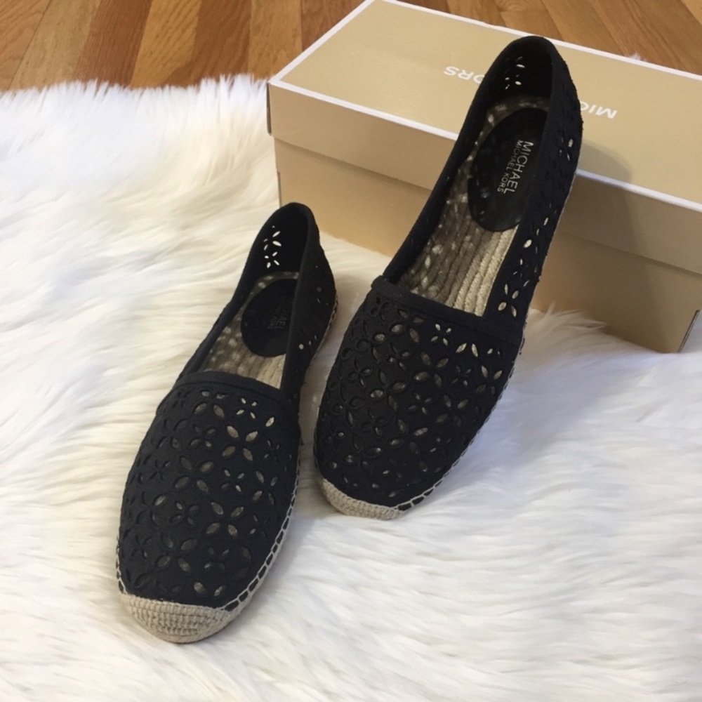 Michael Kors Darci Black Slip On Espdrilles